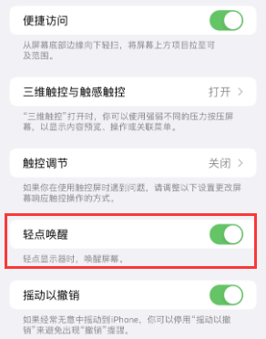 莎车苹果授权维修站分享iPhone轻点无法唤醒怎么办 