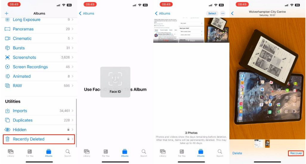 莎车苹果14维修分享 iPhone14 上恢复已删除的照片 