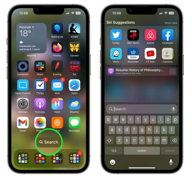 莎车苹果手机维修分享升级到 iOS 16 后，如何删除主屏幕上的搜索按钮 