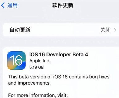 莎车苹果手机维修分享iOS16 Beta4 更新内容及升级建议 