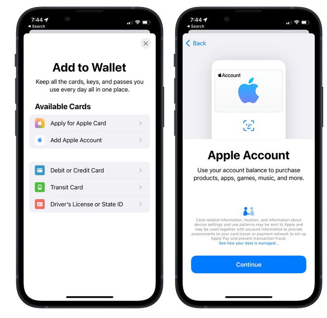 莎车苹果手机维修分享iOS 15.5钱包App如何添加 Apple 账户 